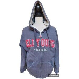 Eli Young Band Hoodie Size Small Full Zip Faded Black/Gray